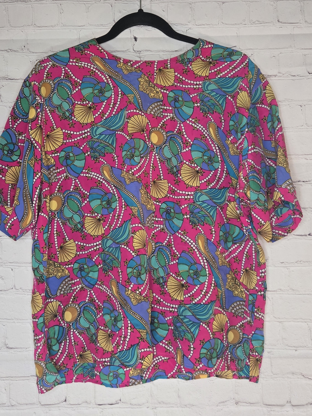 Vtg 80s 90s Silk Resortwear Meeting Street Sz Lg Yatch Club Retro Travel Coastal